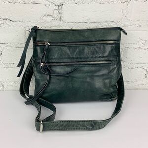 ili New York Leather Crossbody Purse RFID Double Zip Front